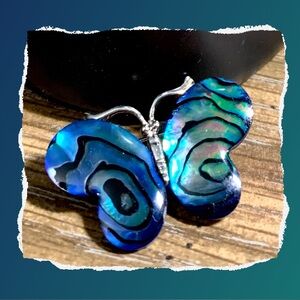 Elegant Blue Abalone Pin